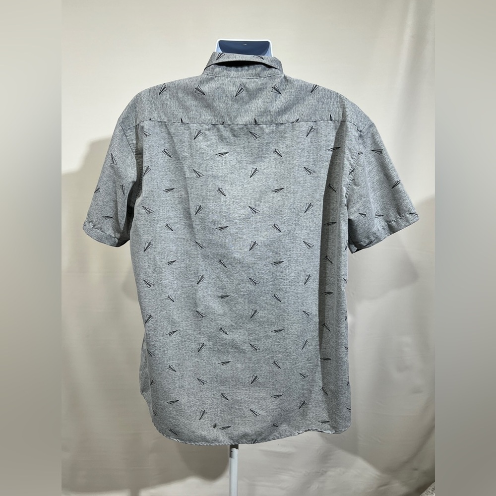 Molokai Gray Paper Airplane Print Short Sleeve Sh… - image 5